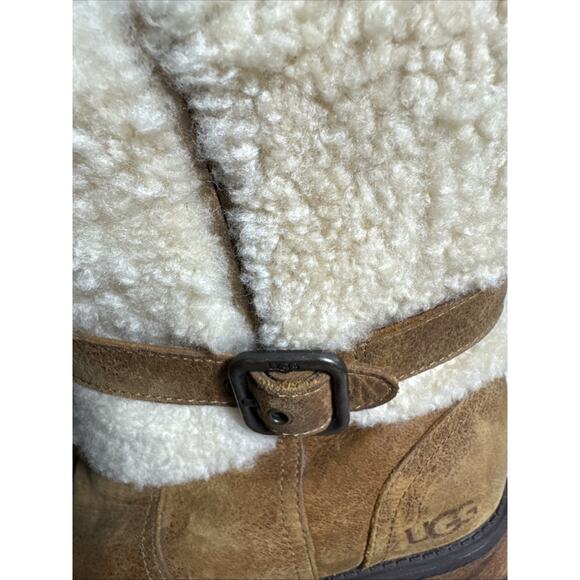 UGG Australia Blayre II Womens 8.5 Boots Brown Leather Sheepskin Lined 1008220 - Picture 4 of 8